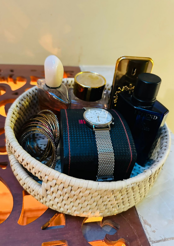 Round Hand Woven Tray Basket